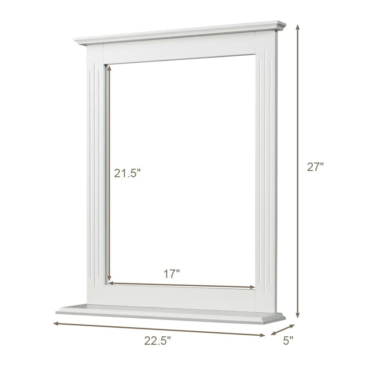 Wall-Mounted Multipurpose Vanity Mirror with Shelf by DirectDeals