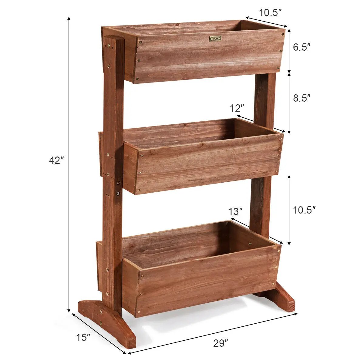 3-Tier Raised Garden Bed with Detachable Ladder and Adjustable Shelf by DirectDeals