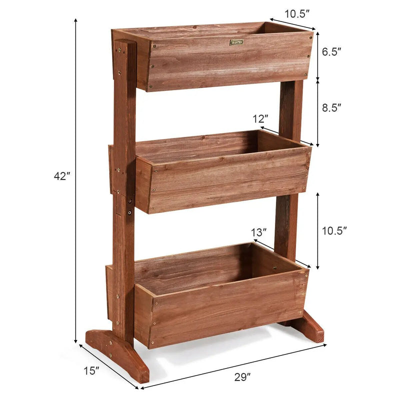 3-Tier Raised Garden Bed with Detachable Ladder and Adjustable Shelf by DirectDeals