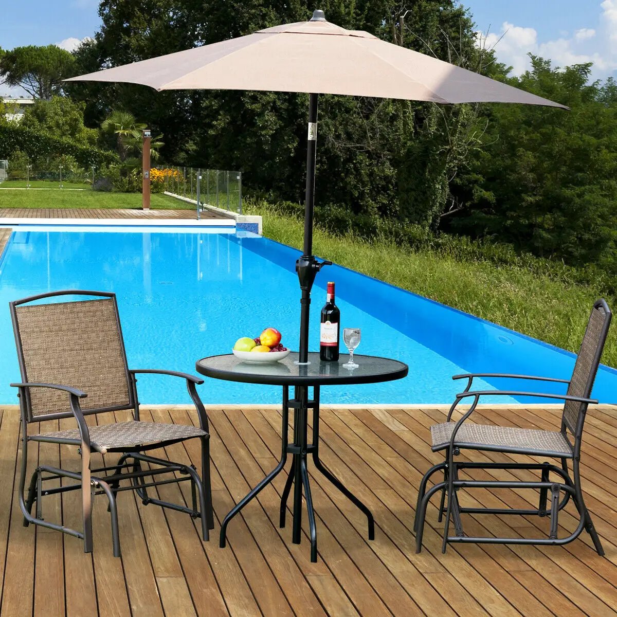 Steel Frame Garden Swing Single Glider Chair Rocking Seating by DirectDeals