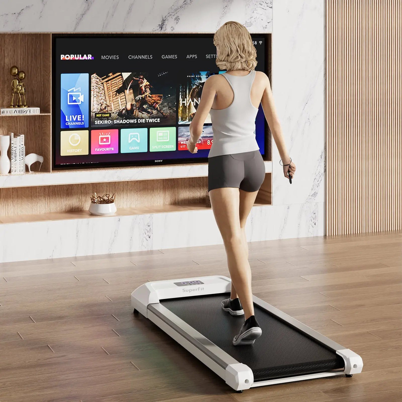 2.25 HP Walking Pad with LED Display and Remote Control by DirectDeals