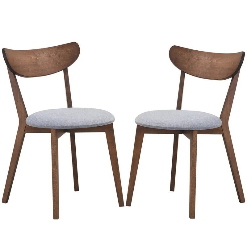 Set of 2 Dining Chairs Upholstered Curved Back Side by DirectDeals