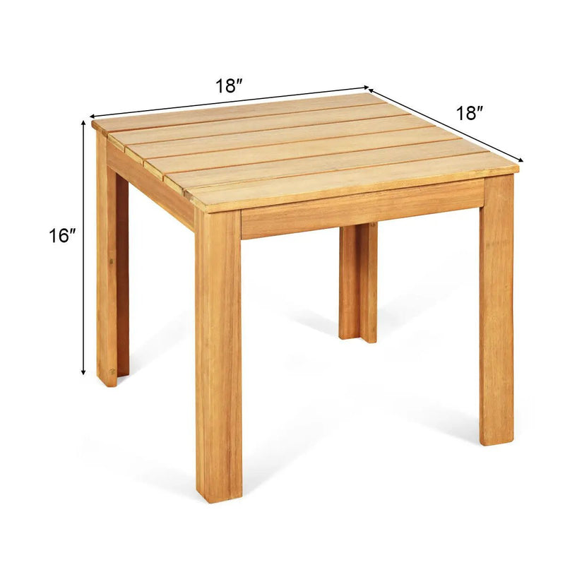 Wooden Square Patio Coffee Bistro Table by DirectDeals