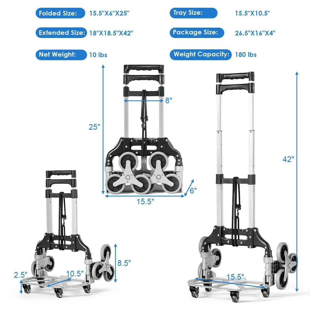 Portable Folding Stair Climbing Hand Truck by DirectDeals