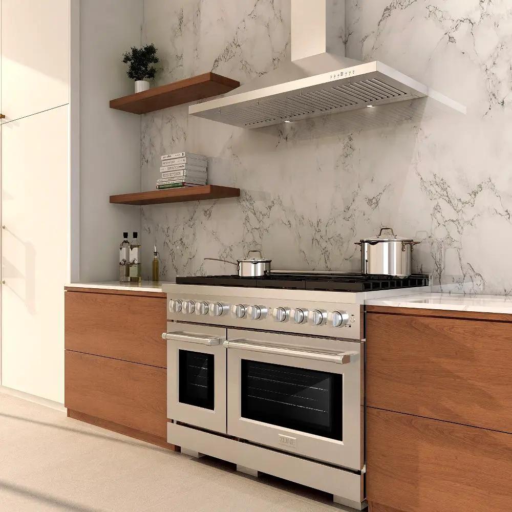 ZLINE 48"Paramount Dual Fuel Range Stainless Steel, SDR48 by Farmhouse Kitchen and Bath
