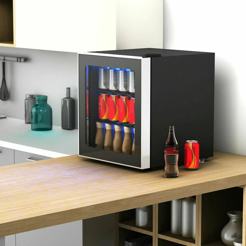 60 Can Beverage Mini Refrigerator with Glass Door by DirectDeals