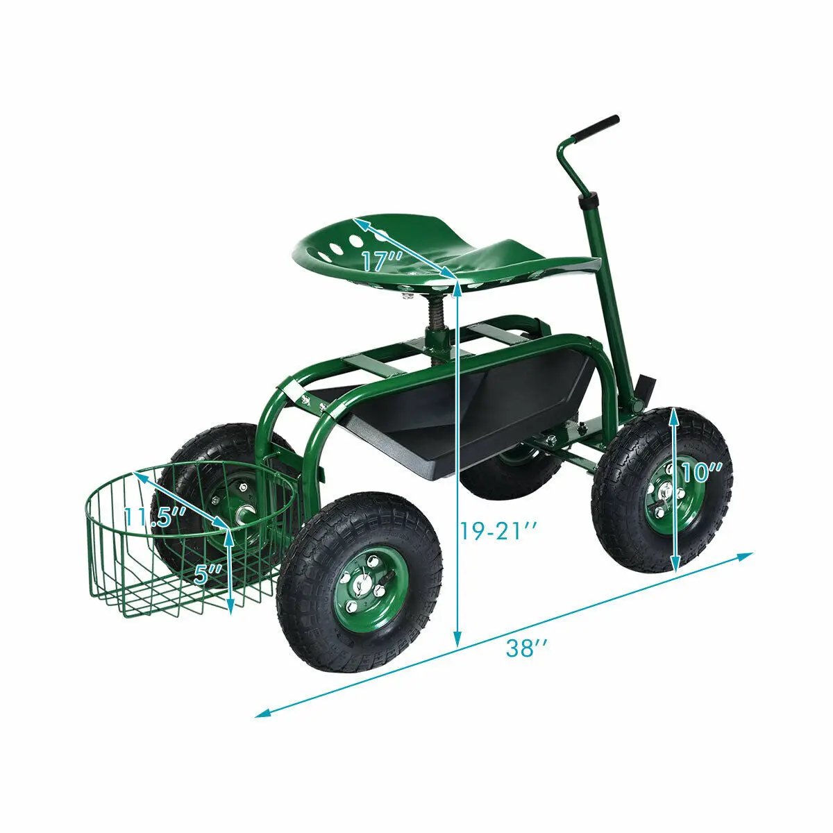 Extendable Handle Garden Cart Rolling Wagon Scooter by DirectDeals