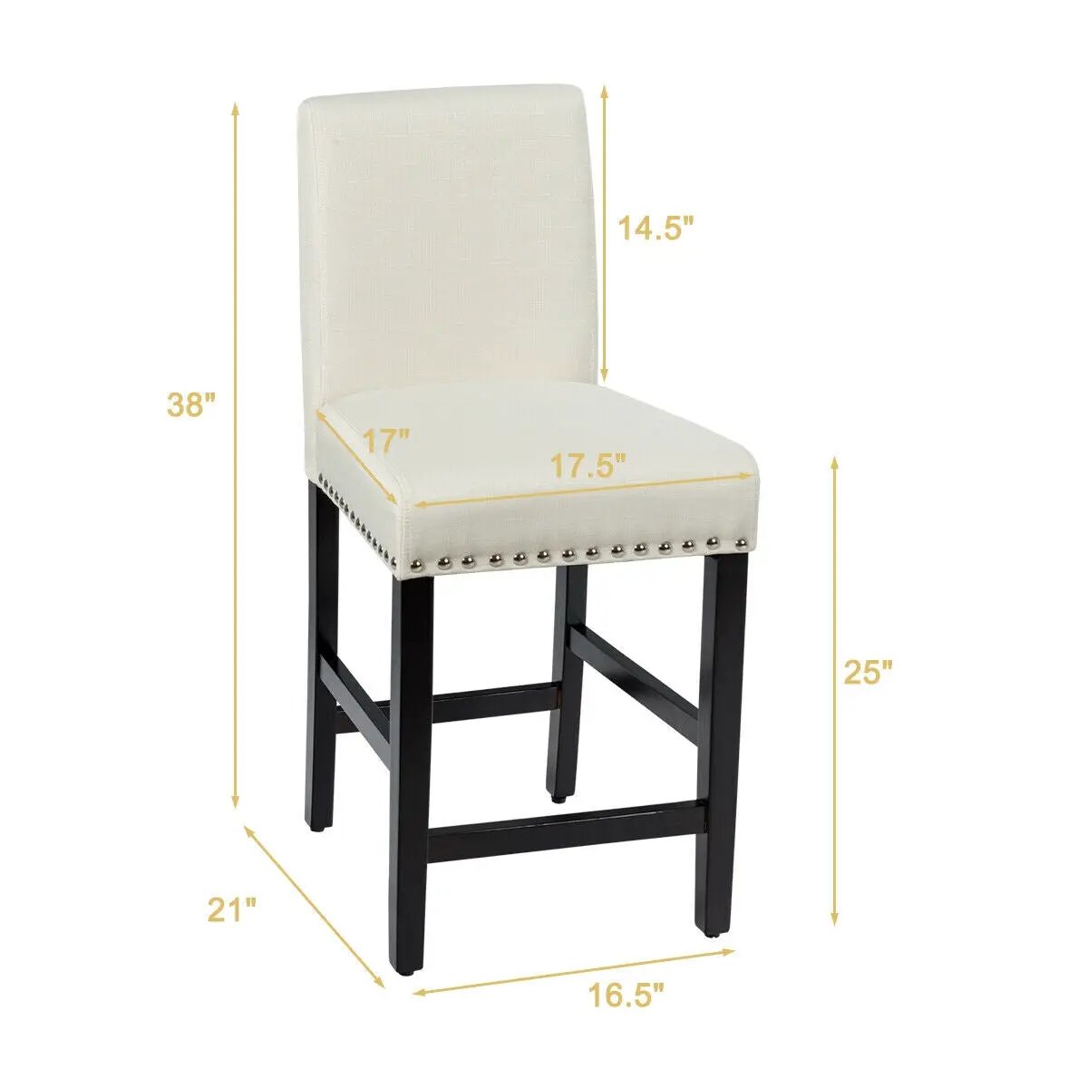 25 Inch Kitchen Chairs w/ Rubber Wood Legs by DirectDeals