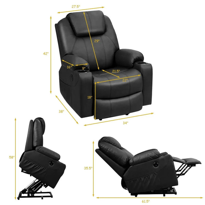 Electric Power Lift Leather Massage Sofa by DirectDeals