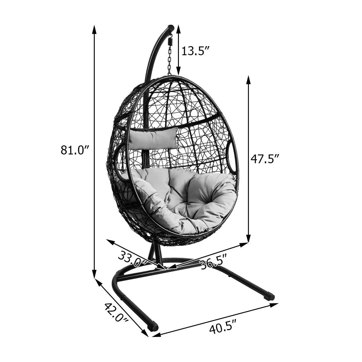 Hanging Cushioned Hammock Chair with Stand by DirectDeals