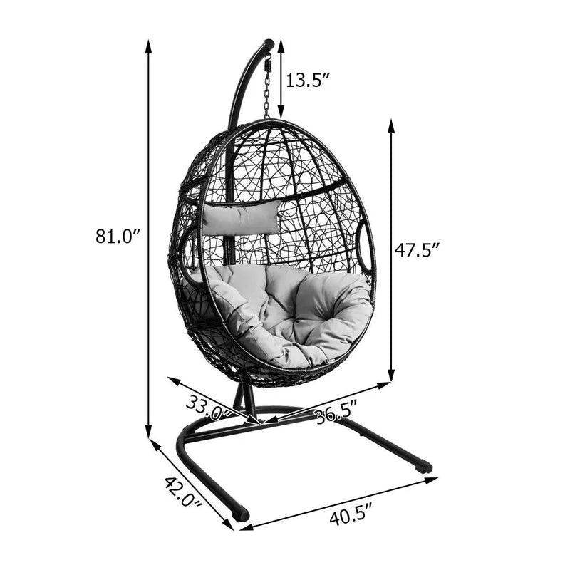 Hanging Cushioned Hammock Chair with Stand by DirectDeals