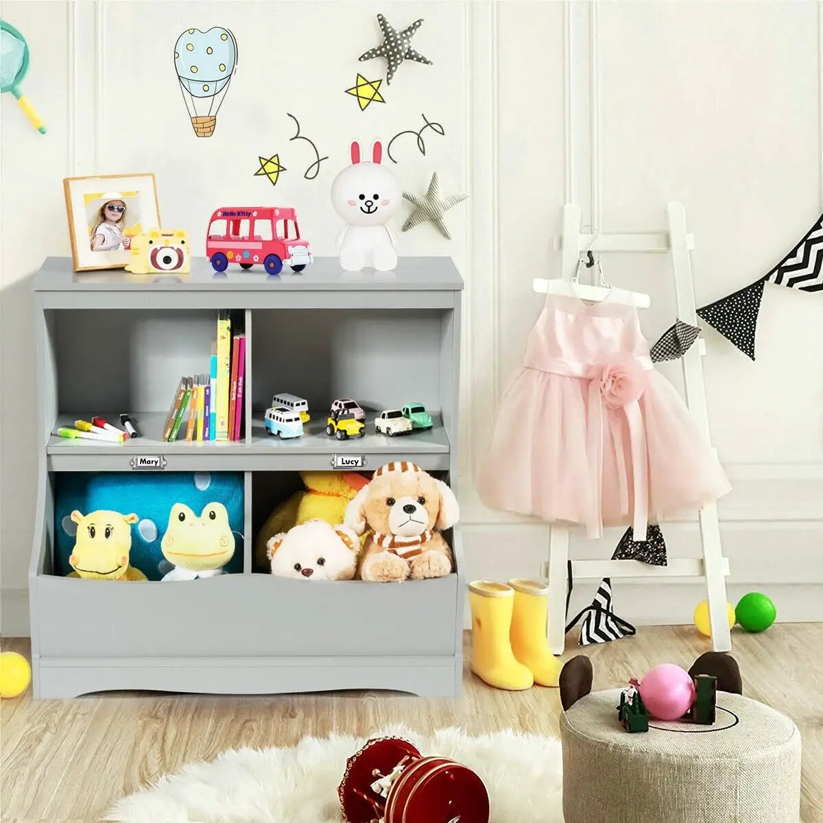 Kids Floor Cabinet Multi-Functional Bookcase by DirectDeals
