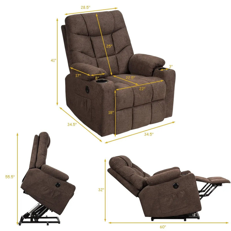 Electric Power Lift Recliner Massage Sofa by DirectDeals