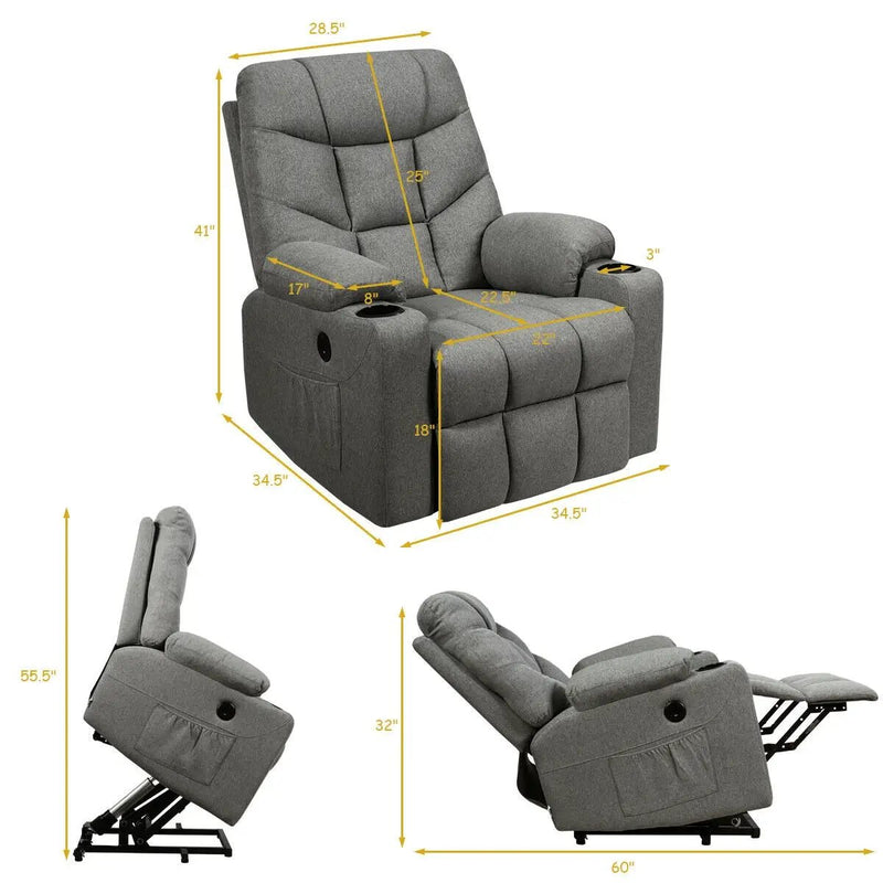 Electric Power Lift Recliner Massage Sofa by DirectDeals