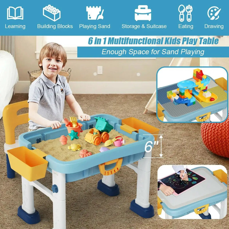 6-in-1 Kids Activity Table Set with Chair by DirectDeals