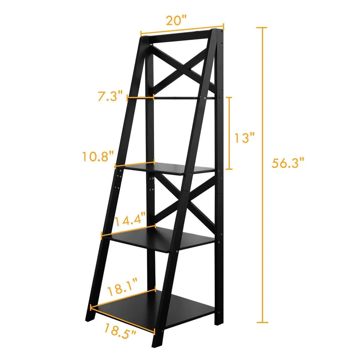 2 Pieces 4-Tier Wood Display Storage Bookshelf Set by DirectDeals