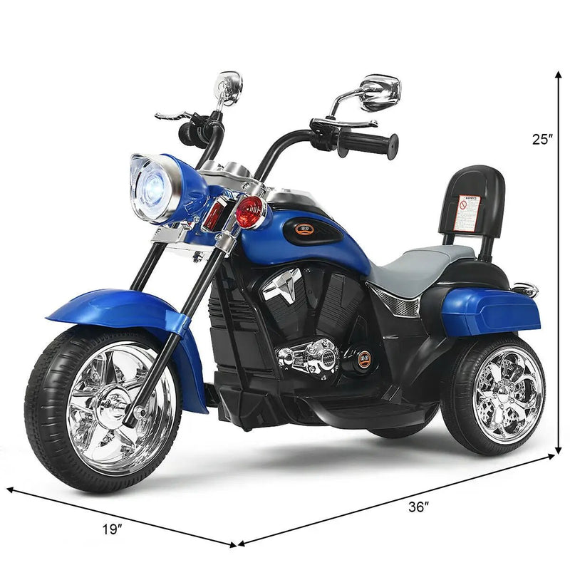 6V Powered Toddler 3-Wheel Motorbike Ride On Toy with Horn and Headlight-Black and White by DirectDeals