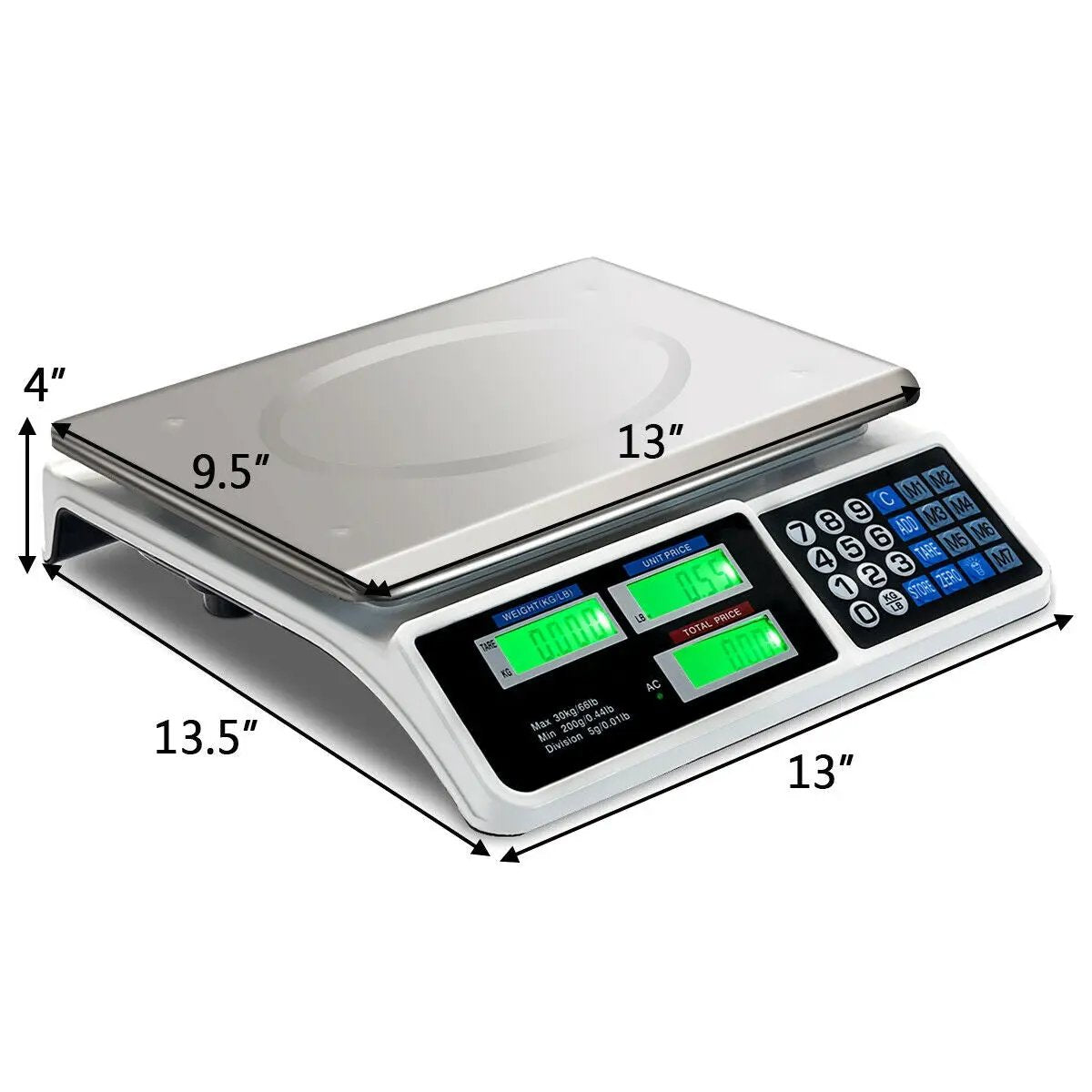 66 lbs Electronic Price Computing Scale with LCD Screen Display by DirectDeals
