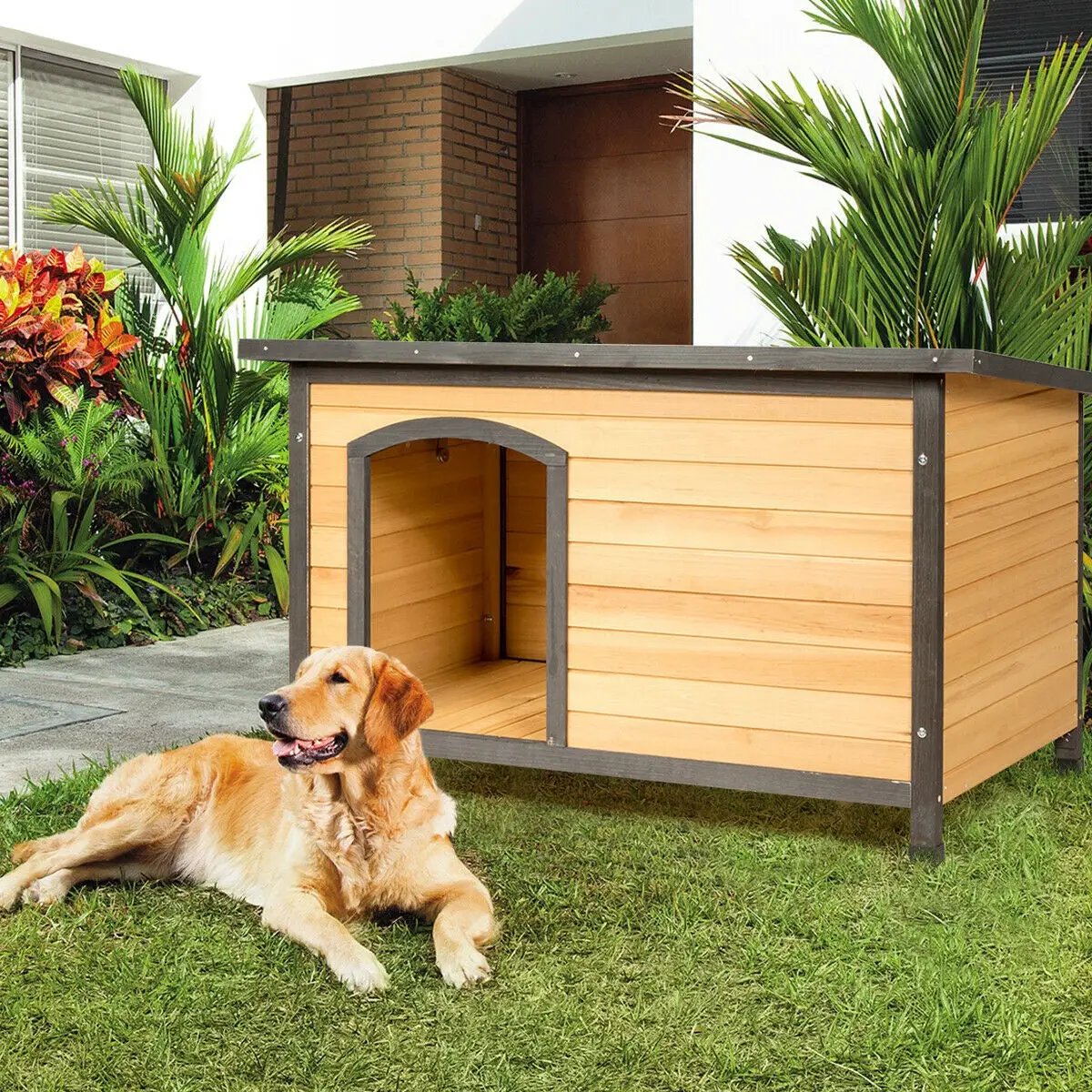 Wood Extreme Weather Resistant Pet Log Cabin by DirectDeals