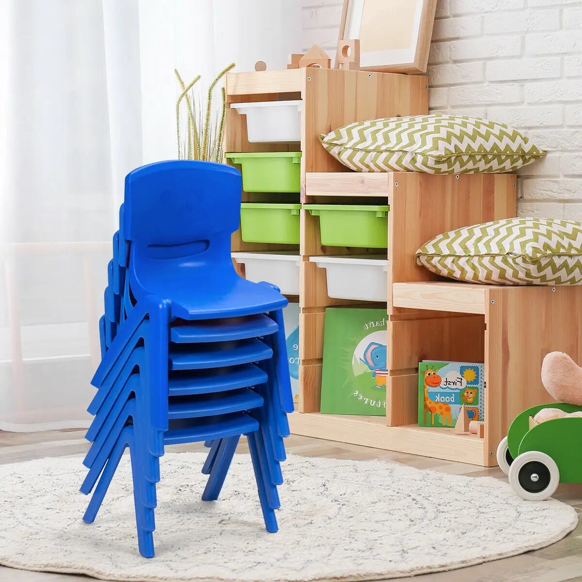 6-pack Kids Plastic Stackable Classroom Chairs by DirectDeals