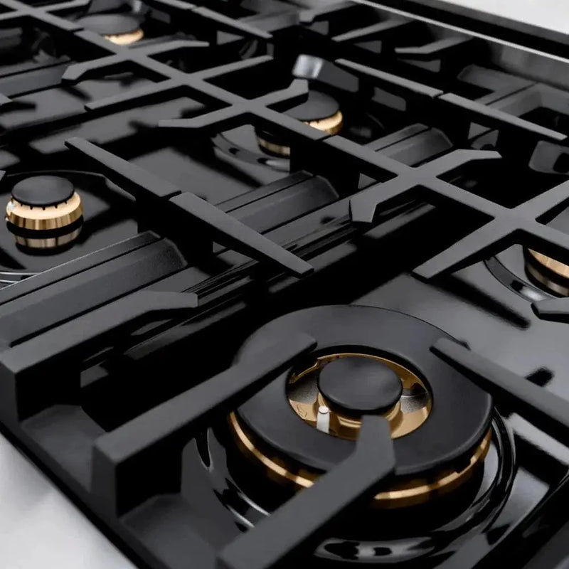 ZLINE 36" Dual Fuel Range, Gas Cooktop, Electric Convection Oven Stainless Steel, Matte Black CDRZ-36-MB by Farmhouse Kitchen and Bath