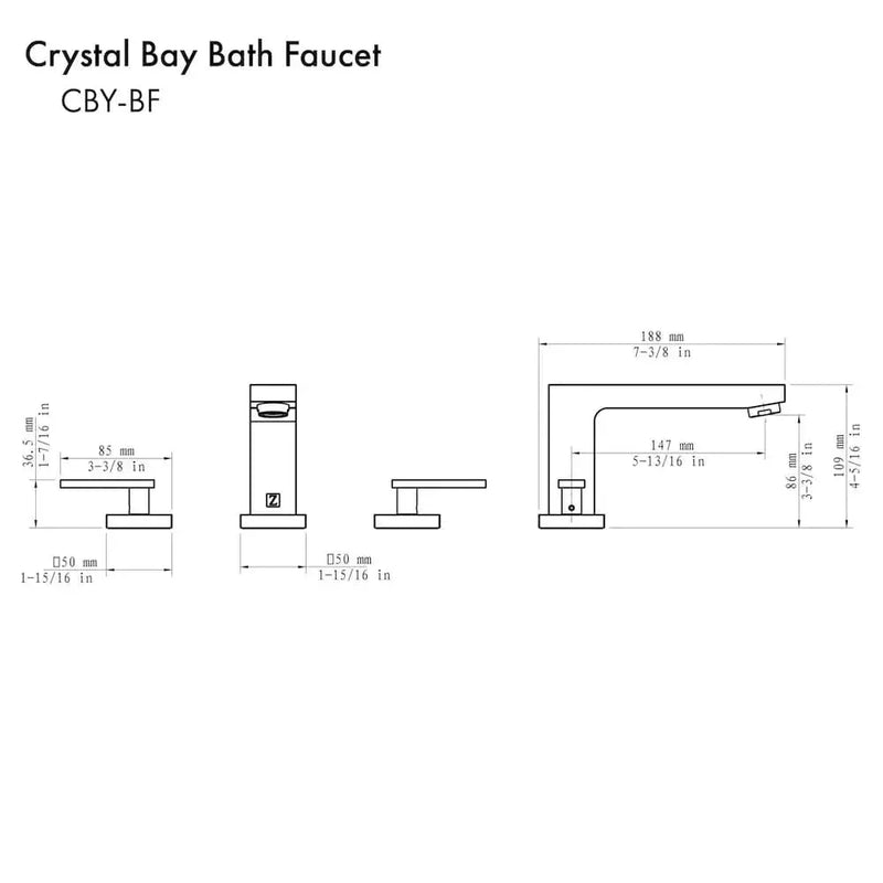 ZLINE Crystal Bay Bath Faucet in Champagne Bronze, CBY-BF-CB by Farmhouse Kitchen and Bath