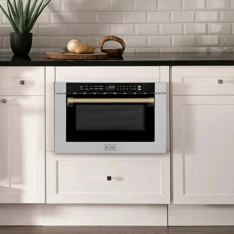 ZLINE 24" Microwave Drawer, Stainless Steel, Bronze MWDZ-1-H-CB by Farmhouse Kitchen and Bath