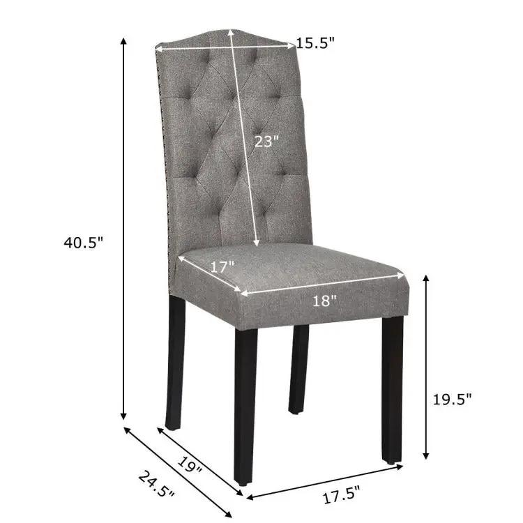 Set of 2 Tufted Upholstered Dining Chairs by DirectDeals