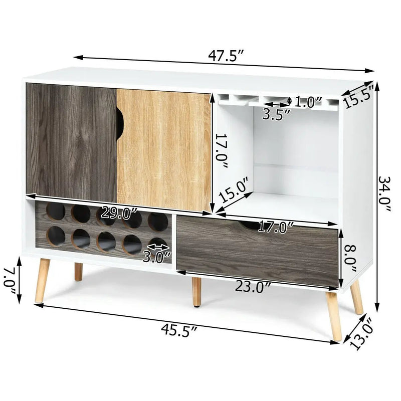 Mid-Century Buffet Sideboard Wooden Storage Cabinet by DirectDeals