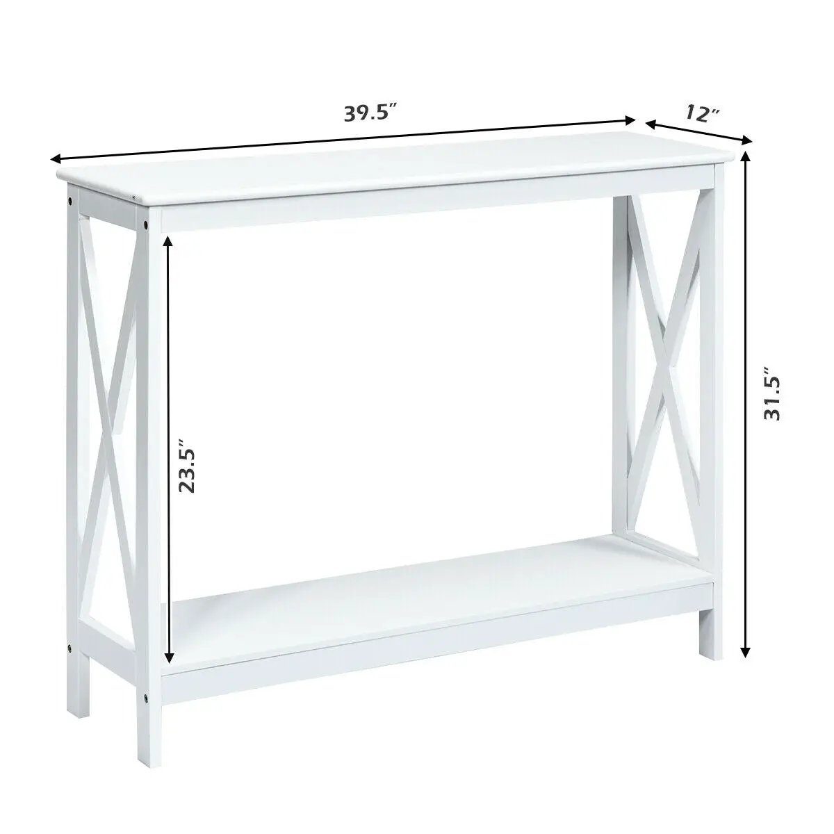 2-Tier Console X-Design Sofa Side Accent Table by DirectDeals