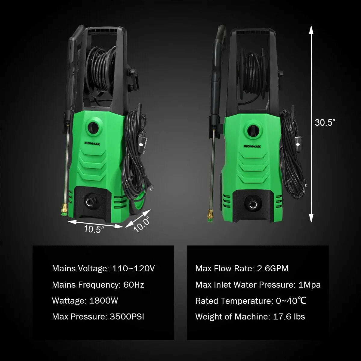 3500PSI Electric Pressure Washer with Wheels by DirectDeals