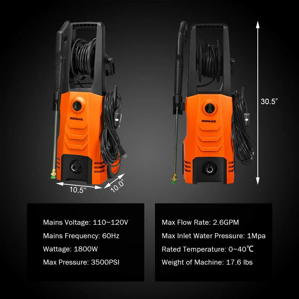 3500PSI Electric Pressure Washer with Wheels by DirectDeals