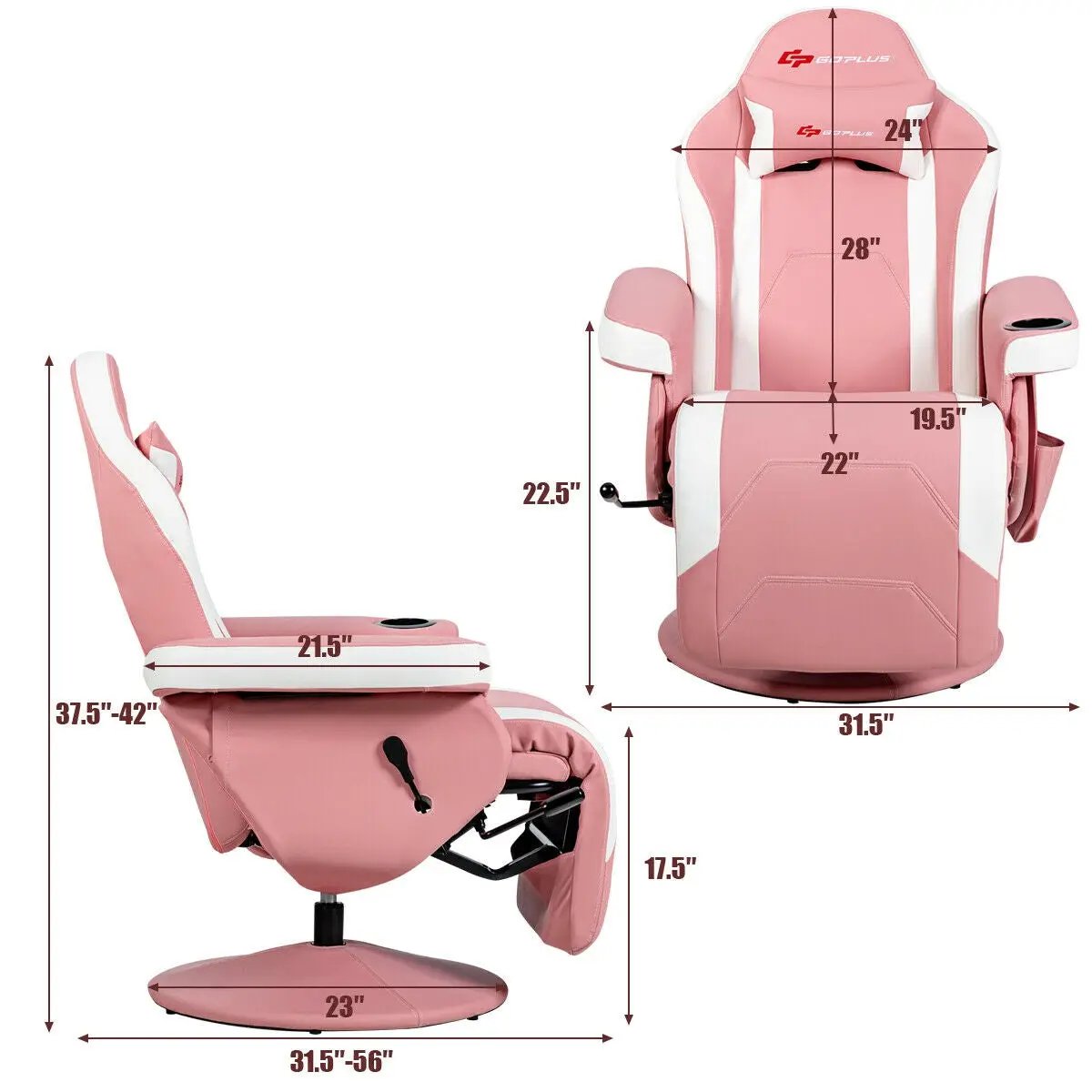 Ergonomic High Back Massage Gaming Chair with Pillow by DirectDeals