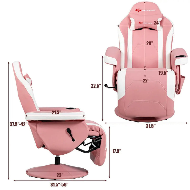 Ergonomic High Back Massage Gaming Chair with Pillow by DirectDeals
