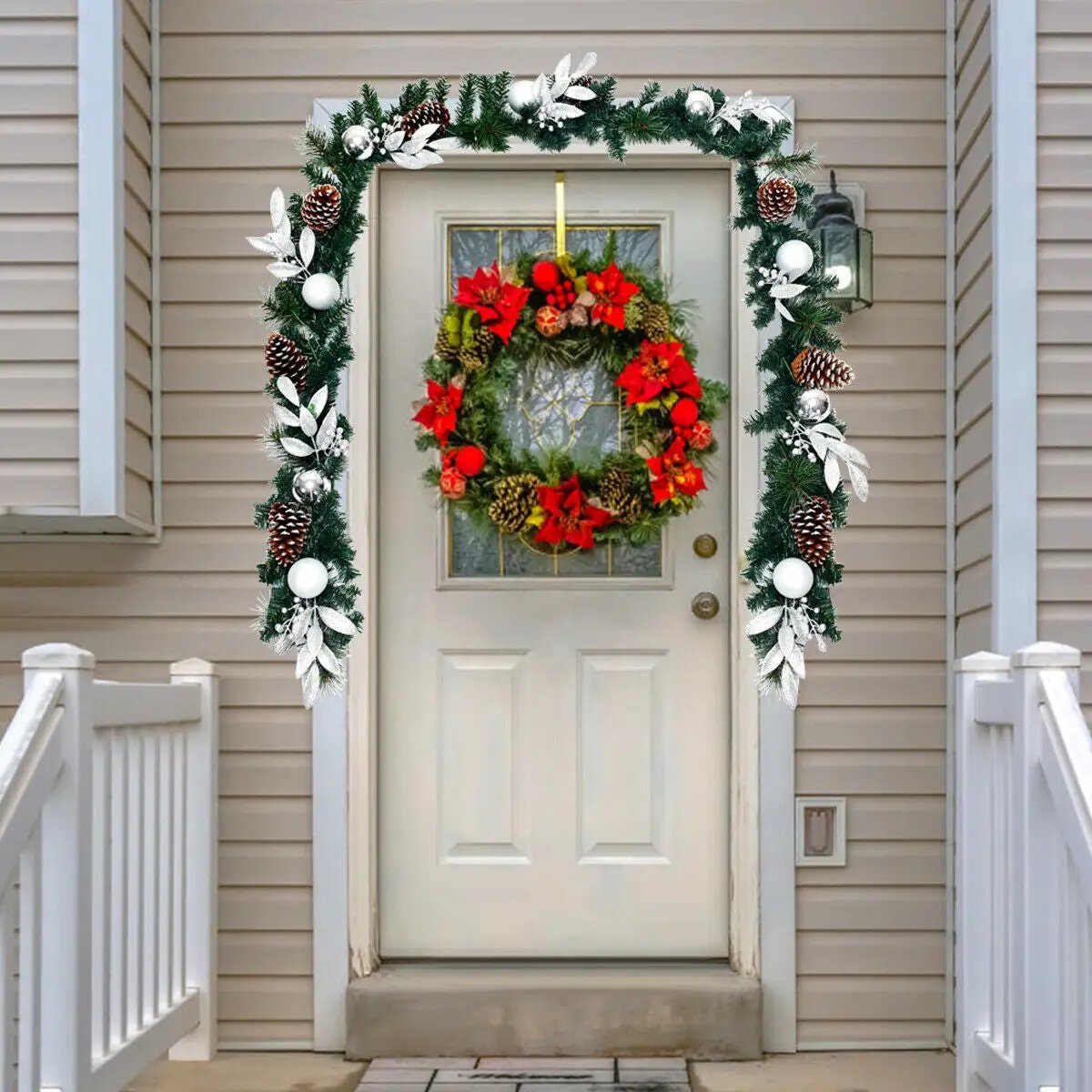 9 Feet Pre-Lit Artificial Christmas Garland with LED Lights by DirectDeals