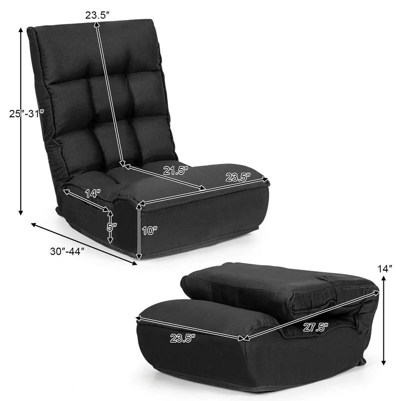 4-Position Adjustable Floor Chair Folding Lazy Sofa by DirectDeals