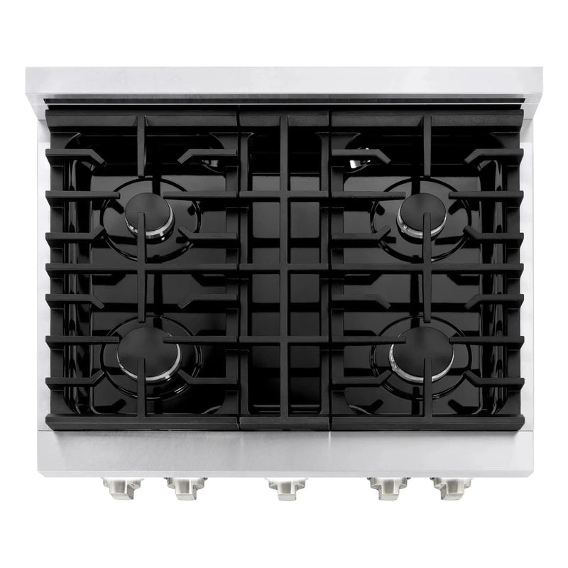 ZLINE 30"Gas Range, Convection Gas Oven, DuraSnow® Black Matte, SGRS-BLM-30 by Farmhouse Kitchen and Bath