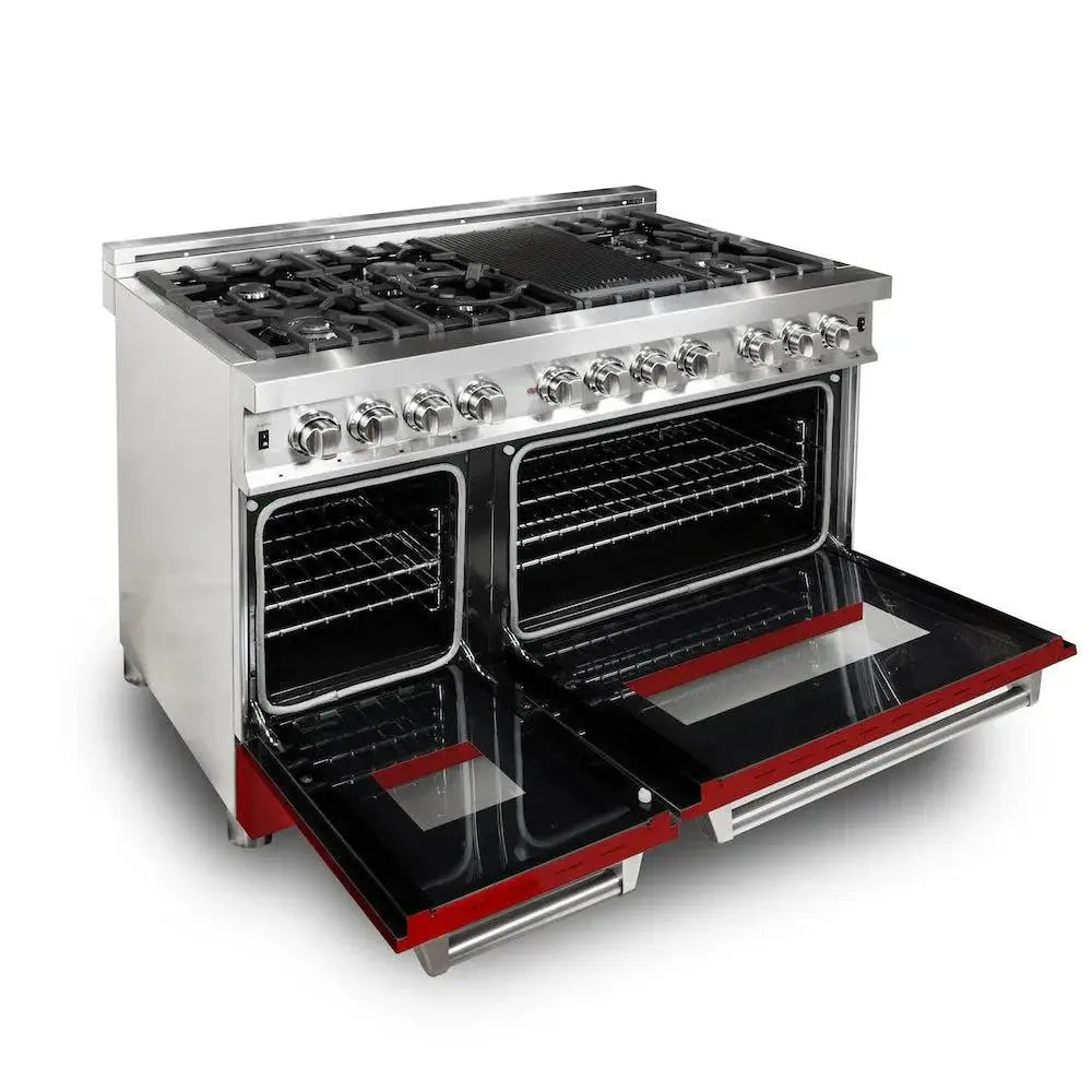 ZLINE 48" Bundle Range RA-RM-48 & Wall Range Hood KB-48, 2KP-RARMRH48 by Farmhouse Kitchen and Bath