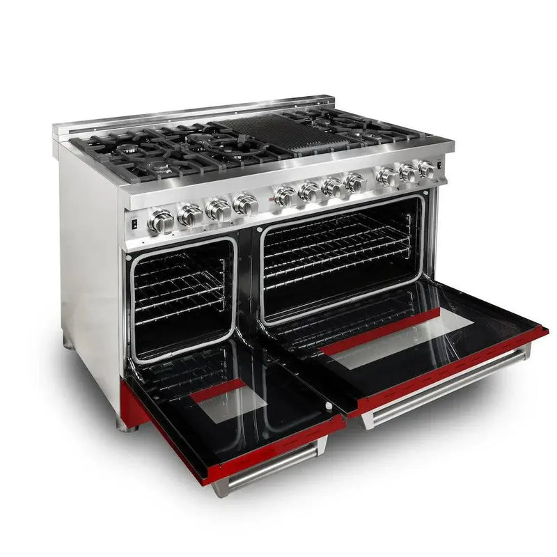 ZLINE 48" Bundle Range RA-RM-48 & Wall Range Hood KB-48, 2KP-RARMRH48 by Farmhouse Kitchen and Bath