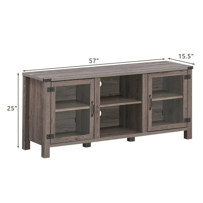TV Stand Entertainment Center for TVs up to 65 Inch with Storage Cabinets by DirectDeals