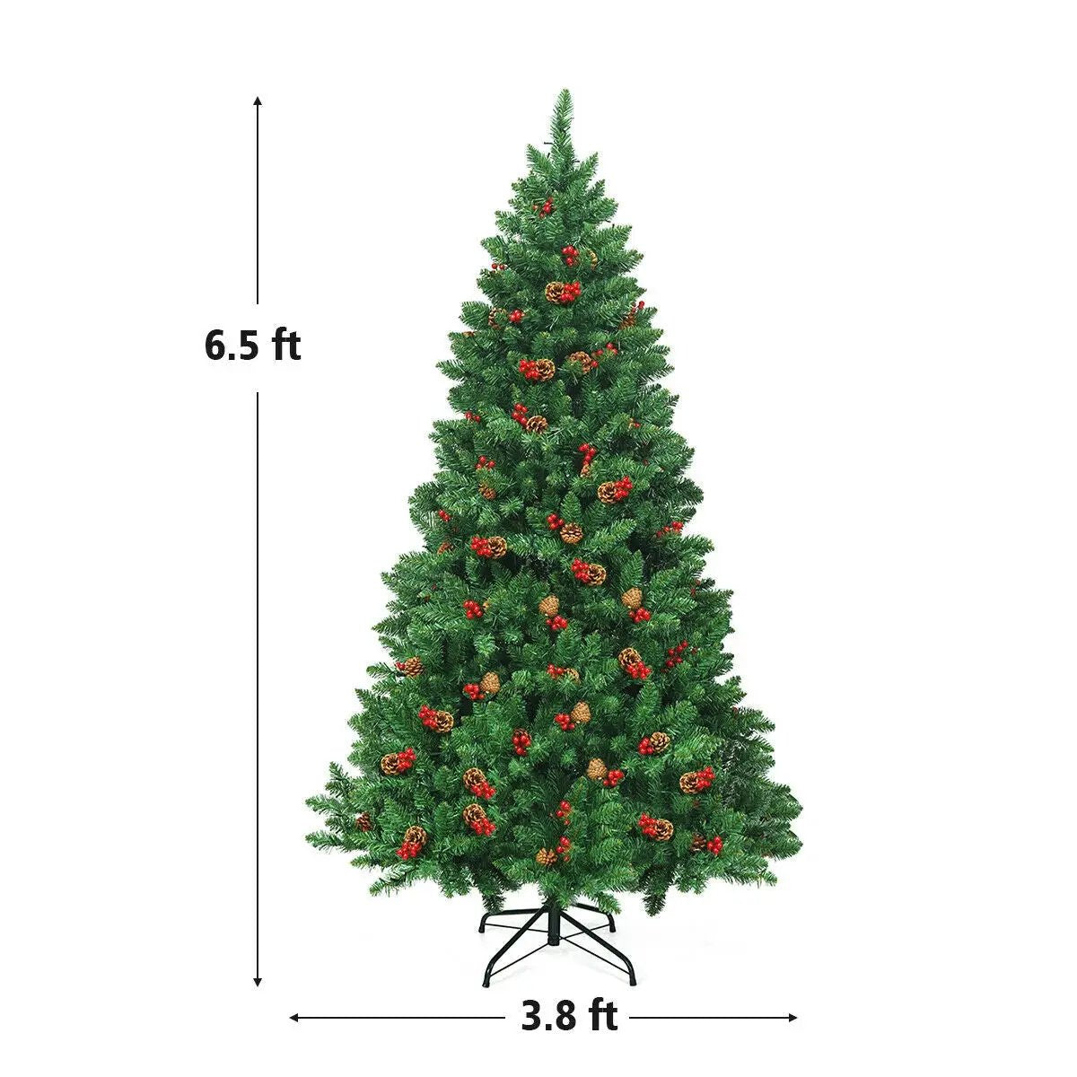 6.5 Feet Pre-lit Hinged Christmas Tree with LED Lights by DirectDeals