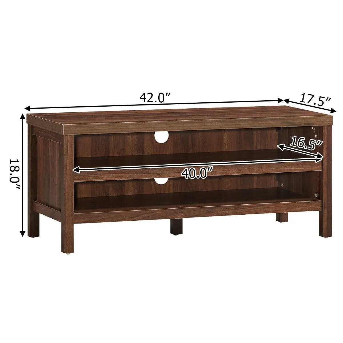 3-Tier TV Stand Console Cabinet for TV's up to 45 Inch with Storage Shelves by DirectDeals