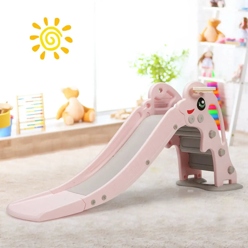 3-in-1 Kids Climber Slide Play Set with Basketball Hoop and Ball by DirectDeals