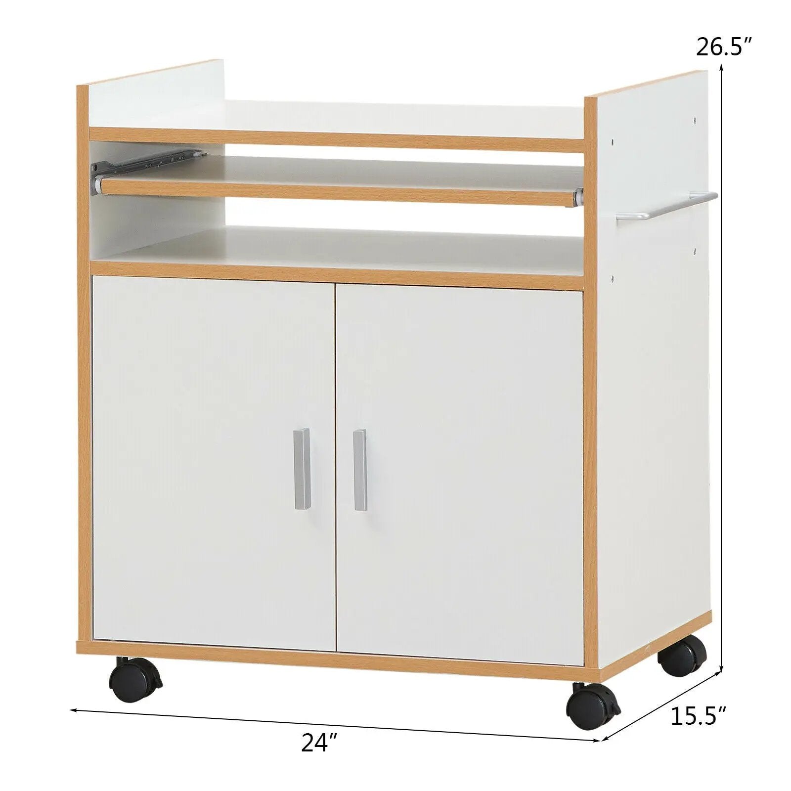 Kitchen Island on Wheels with Removable Shelf and Towel Rack by DirectDeals