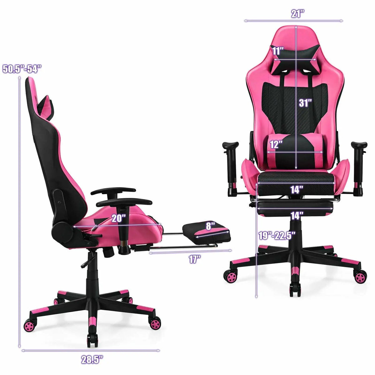 PU Leather Gaming Chair with USB Massage by DirectDeals