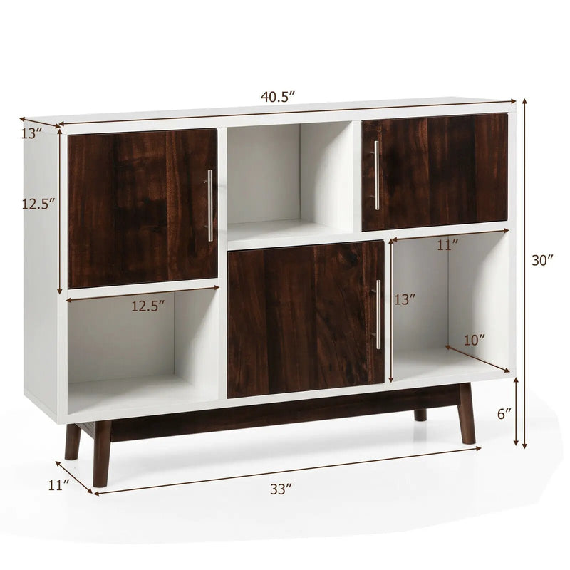 Wood Display Sideboard Storage Cabinet with Storage Compartments by DirectDeals