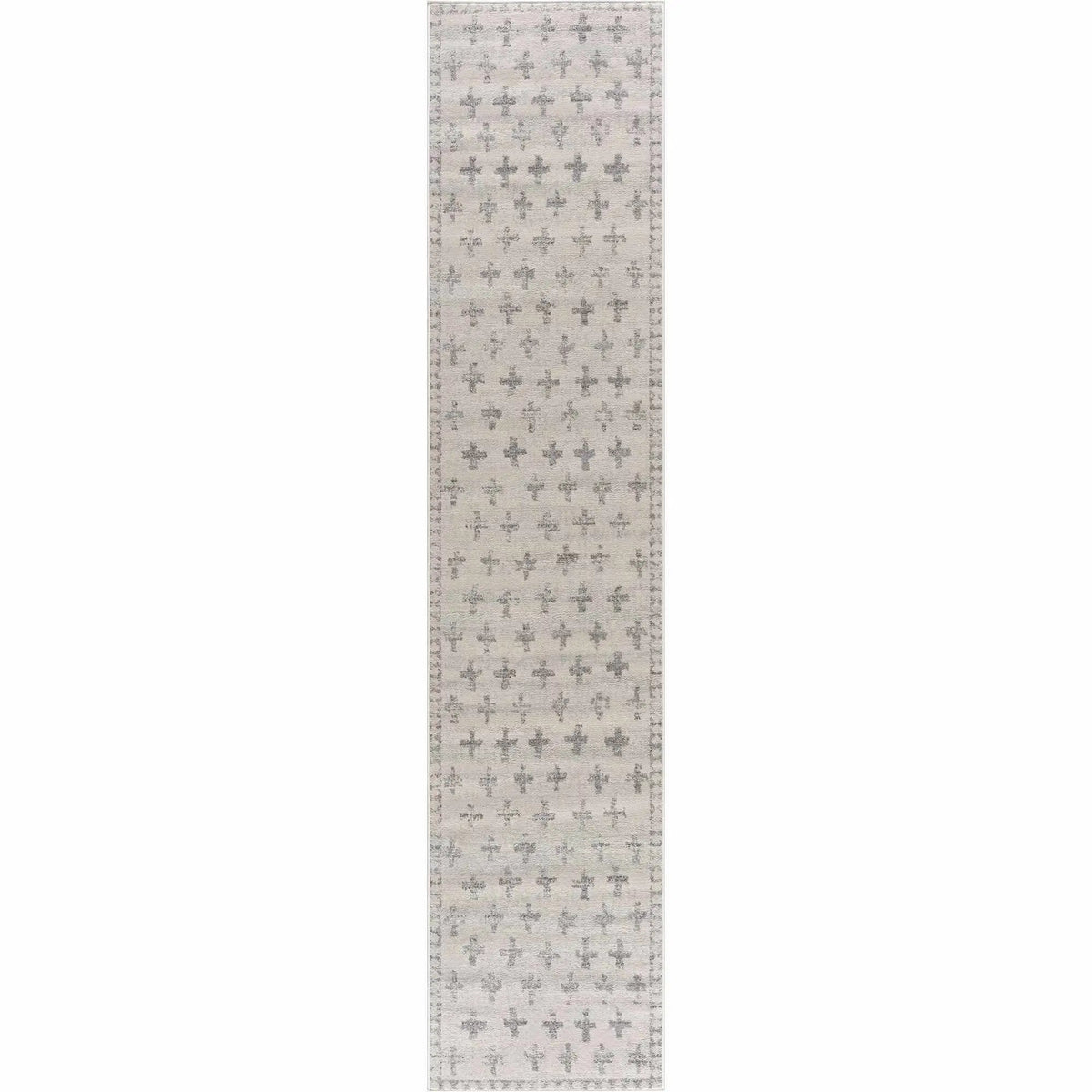 Tigris Swiss Cross Ivory & Gray 2322 Area Rug by Hauteloom