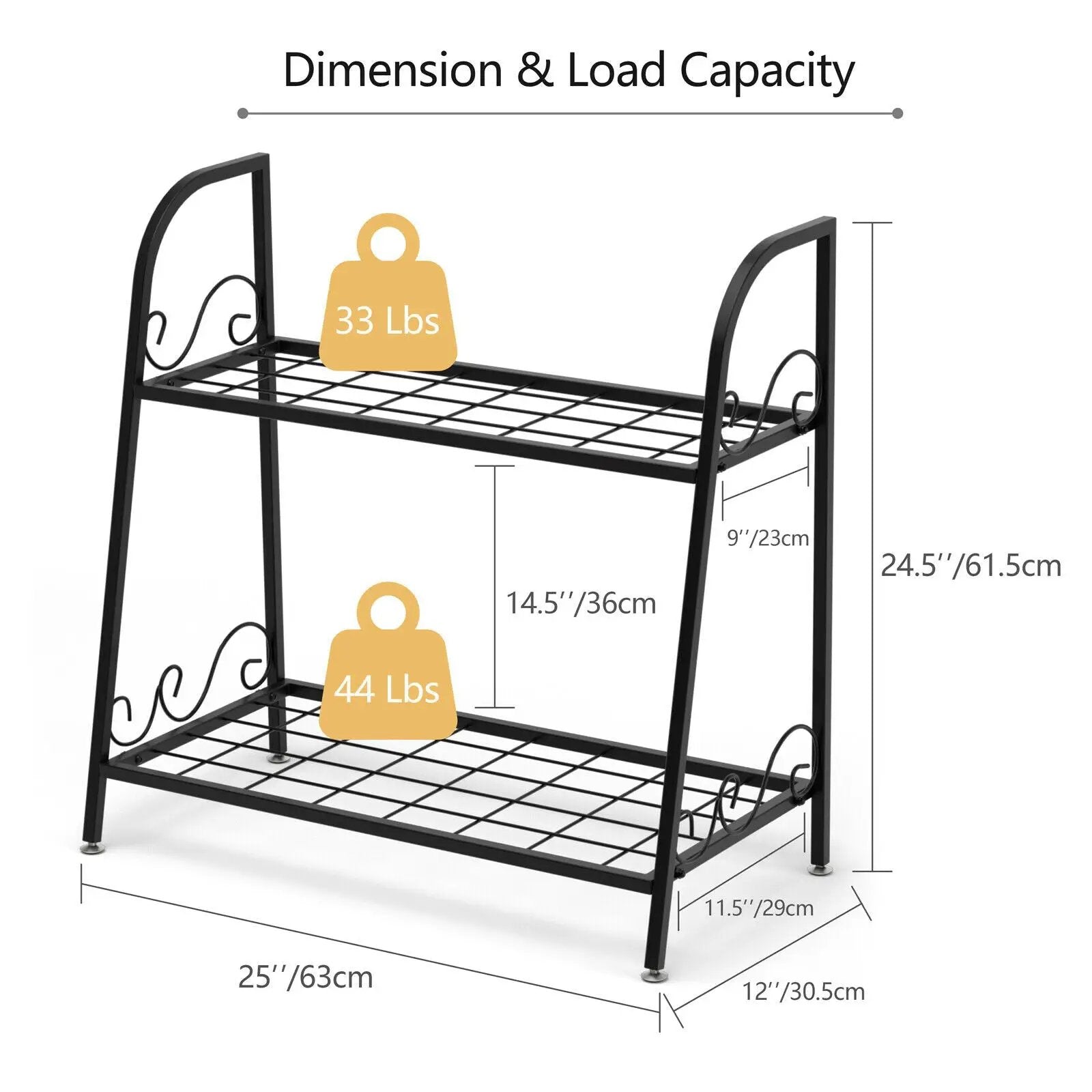 2-tier Patio Metal Plant Stand by DirectDeals