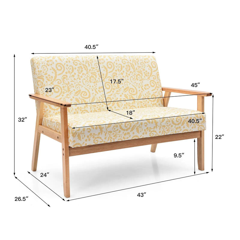 Modern Fabric Loveseat Sofa Couch Upholstered 2-Seat Armchair by DirectDeals
