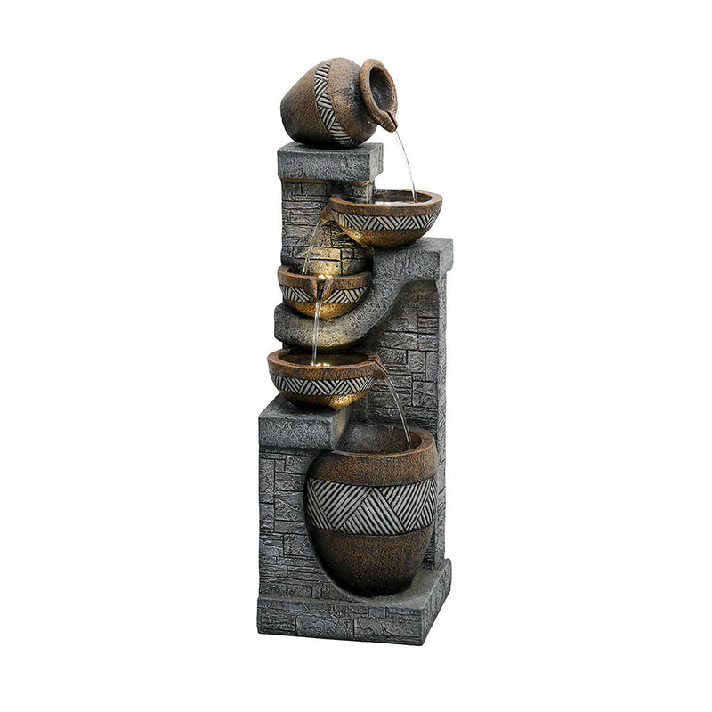 Resin Carved Clay Urn Outdoor Water Fountain 42 Inch, photo 8 of 12